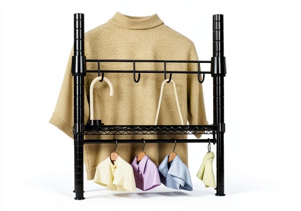 IZEUK Heavy Duty Black Garment Rack Model Z1 3‑Tier with Rods-3