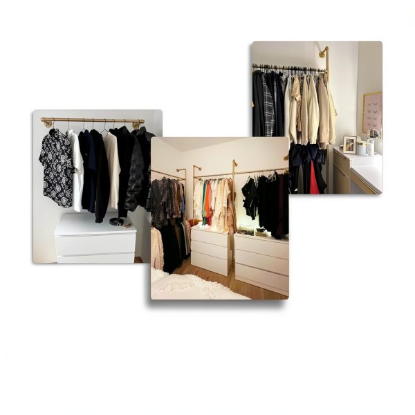 pamo Gold Wall Mounted Clothing Rack Model P-01-017 Size 1-4-6
