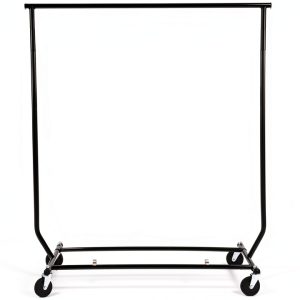 SSWBasics Collapsible Industrial Garment Rack Black 48W x 24D x 56H-0
