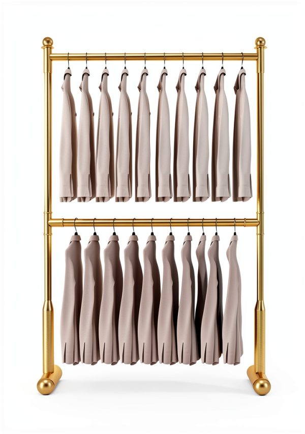 Gold Fabric Display Rack by HDD503-A01 Multi‑Track Scarf Stand-0
