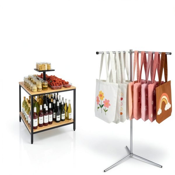 DECORDEEP Heavy Duty Portable Tote Bag Display Stand SBR01DD Powder-5