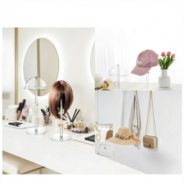 Clear Adjustable Acrylic Hat Stand by SHUNKAIZS – 8‑16 in Pedestal-3