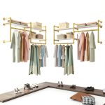 Industrial Closet Rack Gold Wall Mounted Shelf by EDCB-0
