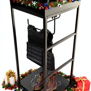 Generic Police Gear Rack Extra Large Black Steel Free‑Standing Rack-0