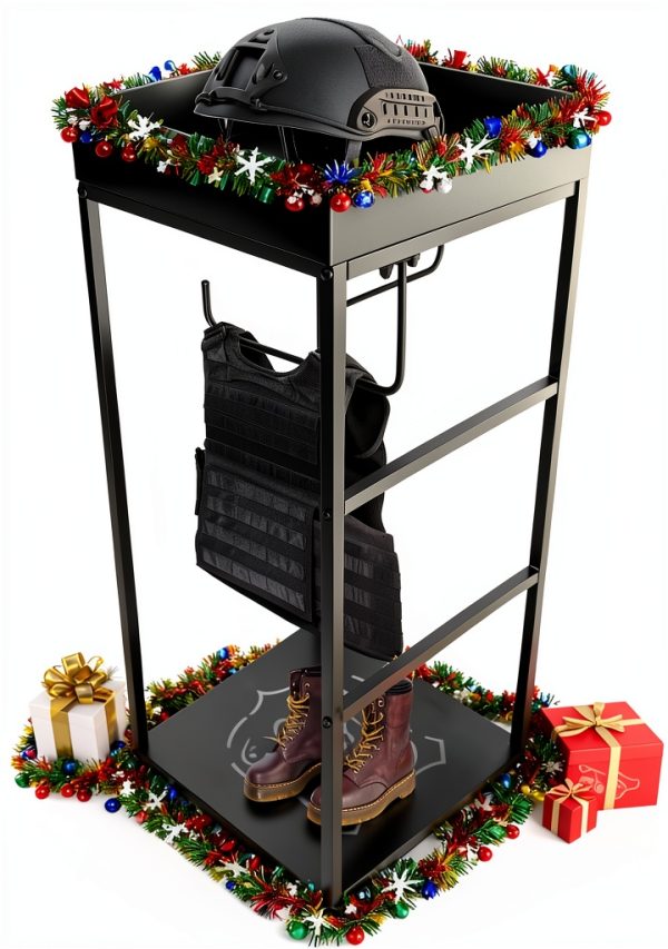 Generic Police Gear Rack Extra Large Black Steel Free‑Standing Rack-0