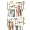 Industrial Closet Rack Gold Wall Mounted Shelf by EDCB-2