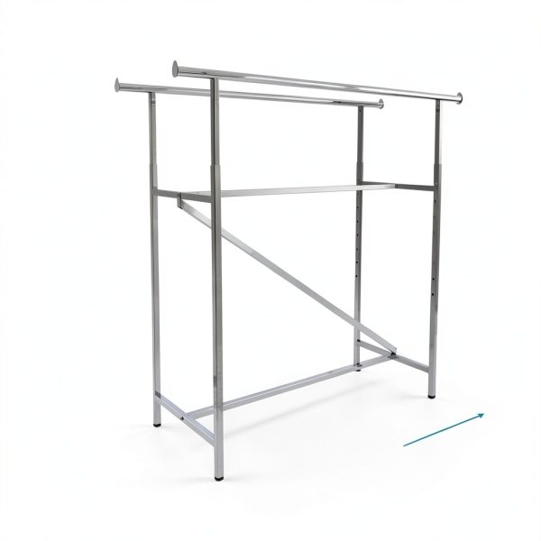 Clothing Rack SSWBasics Chrome Double Rod Retail Store-4