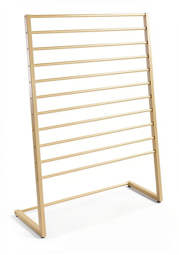 BIFCIOFH Gold Metal Scarf Rack Stand 10 Shelf Organizer 120cm-4
