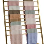 BIFCIOFH Gold Metal Scarf Rack Stand 10 Shelf Organizer 120cm-0