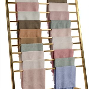 BIFCIOFH Gold Metal Scarf Rack Stand 10 Shelf Organizer 120cm-0