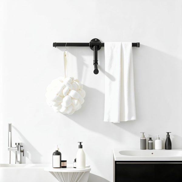 Paipchf Black Iron Wall‑Mounted Clothing Rack Antique 17.9W x 9.1D-4