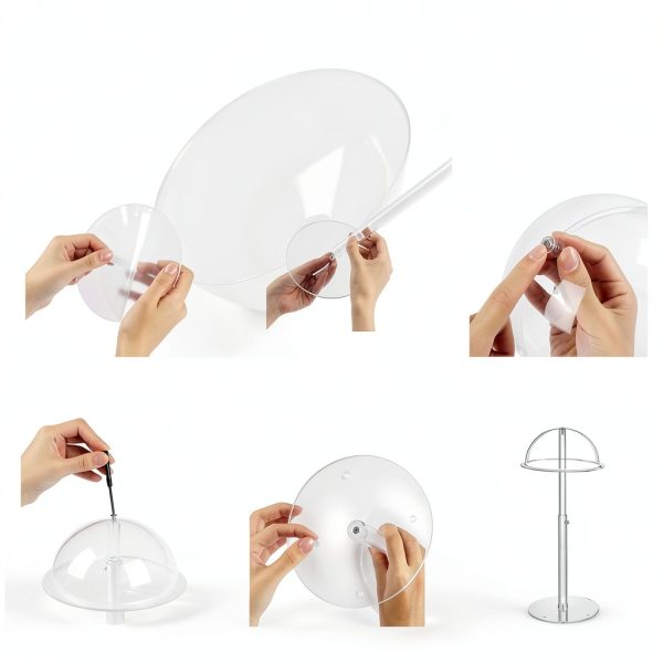 Clear Adjustable Acrylic Hat Stand by SHUNKAIZS – 8‑16 in Pedestal-5