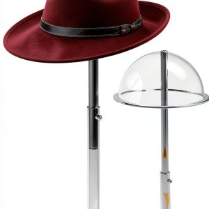 Clear Adjustable Acrylic Hat Stand by SHUNKAIZS – 8‑16 in Pedestal-0