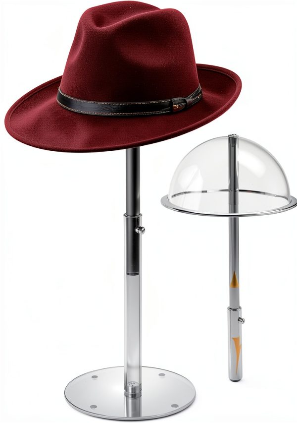 Clear Adjustable Acrylic Hat Stand by SHUNKAIZS – 8‑16 in Pedestal-0