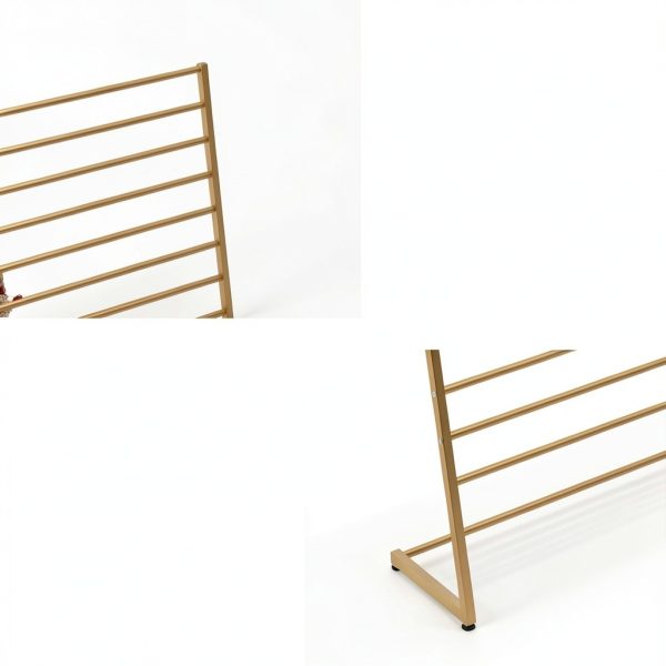 BIFCIOFH Gold Metal Scarf Rack Stand 10 Shelf Organizer 120cm-3