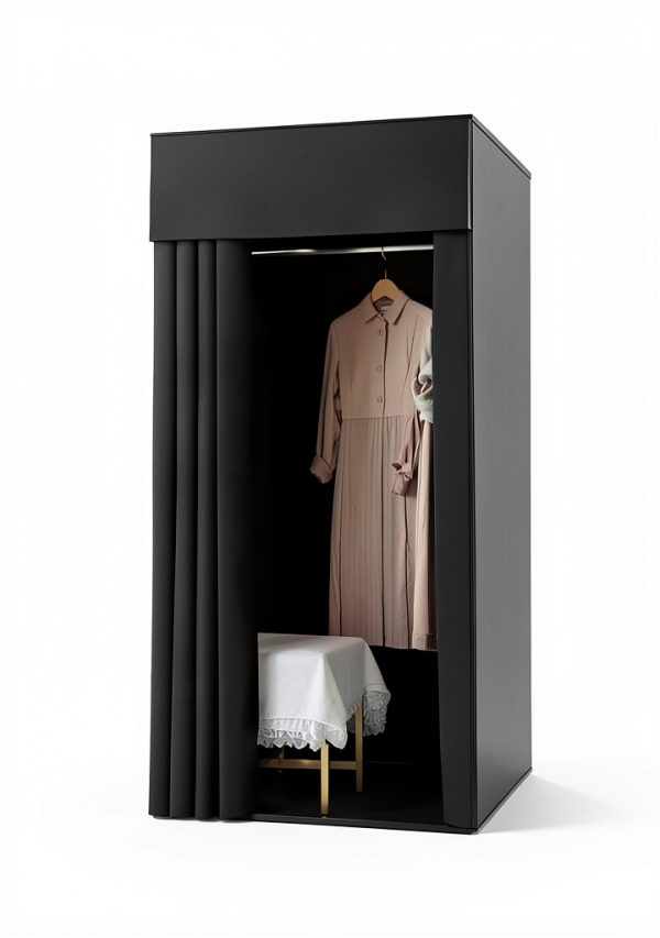 VEVOR Portable Privacy Changing Room Square Frame Black 39x39x78-4