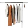 Simple Trending Garment Rack Organizer with Wheels Extendable Chrome-4