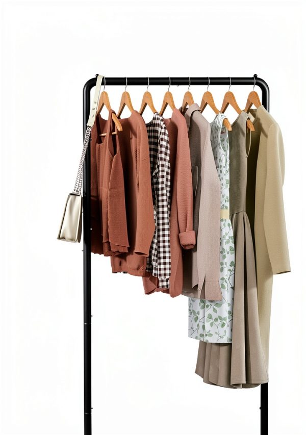 Clothes Rack - Clothing Rack with Wheels, Multi-Functional Clothing Racks for Hanging Clothes and Shoes, Large Capacity Garment Rack for Bedroom, Living Room and Office, Black, Medium-3