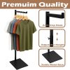 Standing Clothes Rack, 21" - 36" Height Adjustable Clothes Hanger Rack Stand, Metal Clothes Rack, Clothing Display Rack, Garment Display Stand for Thrift Shops and Retail Store, Black, 1Pack-3