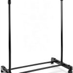 Hobby Lobby Adjustable Clothing Rack, Black/Silver Metal Frame, 36-62.25 inch H, 30 inch W, Rolling, Garment-0