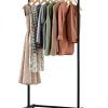 Clothes Rack - Clothing Rack with Wheels, Multi-Functional Clothing Racks for Hanging Clothes and Shoes, Large Capacity Garment Rack for Bedroom, Living Room and Office, Black, Medium-1
