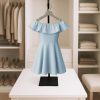 Standing Clothes Rack, 21" - 36" Height Adjustable Clothes Hanger Rack Stand, Metal Clothes Rack, Clothing Display Rack, Garment Display Stand for Thrift Shops and Retail Store, Black, 1Pack-4